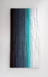 Abstract Ocean Landscape, Modern Wood Wall Art, Blue Home Decor 5 small