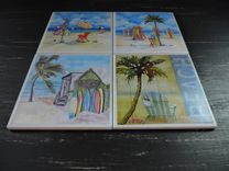 Beach Theme Ceramic Coasters 4 small
