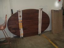 77" X 48" Solid Walnut Oval Tabletop (For Client's Tulip Table Base) 2 small
