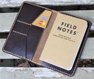 Handmade Cover For Field Notes Card Wallet Scribo Horween Leather Brown Chromexcel 1 small