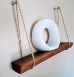 Solid Hardwood Shelf- Hanging Shelf- Natural Wood Shelf- Walnut- Reclaimed Wood- Rustic- Modern 4 small