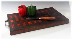 End-Grain Tigerwood (Goncalo Alves) And Walnut Cutting Board (Butcher Style) 1 small