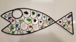 Metal Frame Fish With Sea Glass Scales 5 small