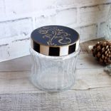 Courtly Checked Vintage Fluted Glass Jar 6 small