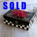 Whimsical Checks Decorative Box Hand Painted Checked Decor 1 small