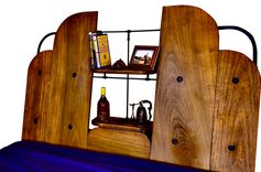 Custom Contemporary Modern Wood And Metal Bed And Shoe Rack 3 small