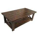 Rustic Farmhouse Coffee Table - Country Modern Stained Solid Wood 2 small