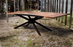 Walnut And Black Epoxy Single Slab Dining / Conference Table 1 small