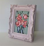 Original Acrylic Floral Painting In Ornate Pink Frame 2 small