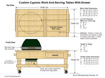 Cypress Bbq And Smoker Work Tables With Drawer & Cut Out For All Models Of Green Egg Grills 5 small