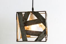 Wine Barrel Ring Pendant Light - Kubo Mini - Made From Retired California Wine Barrel Rings 5 small