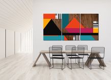 Mod 3 Panel Art - Wood Wall Art, Metal Wall Art, Abstract Painting, Modern Wall Art, Wall Decor 2 small
