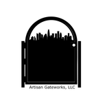 Decorative Los Angeles Skyline Gate - Handmade - California - Entry Gate - Artistic Steel Panel 1 small