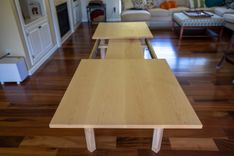Maple Center Extension Table With Wooden Legs (One 12" Extension) 30" X 60" 4 small
