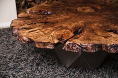 51x44" Peruvian Pepper Burl Rustic Modern Coffee Table 2 small