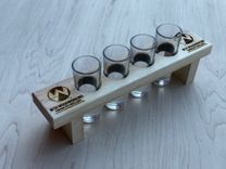 Custom Laser Engraved Shot Flight - Wooden Flight Board For 4 Shot Glasses 2 small