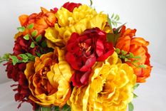 Orange And Yellow Fall Silk Floral Centerpiece 5 small