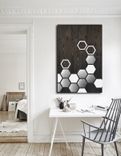 Mod Honeycomb 36x24 - Wood Wall Art, Metal Art, Modern Home Decor, Wall Decor, Abstract Painting 1 small