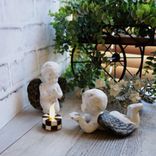 Courtly Cherubs With Checked Tea Light Candle Hand Painted Checks Chippy Angels 1 small