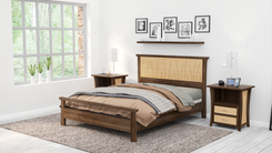 Walnut Bed Frame Queen, King Size Bed, Walnut Headboard, Platform Bed, Curly Maple, 3 small