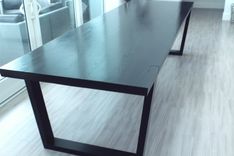 Solid Ash Dining Table Wit Trapezoid Legs 2 small