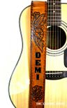 Flower Of The Desert Hand Tooled Personalized Leather Guitar Strap With Name 1 small