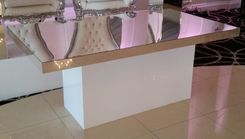 Acrylic Bridal Table - Mirror Top, White Podium Base 2 small