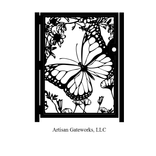 Floral Artistic Gate - Butterfly Decorative Steel Gate - Custom Wall Panel - Outdoor Steel Art 2 small