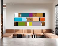 "Mod Colorblock" 60x36 - Wood Wall Art, Metal Wall Art, Modern Wall Art, Mid Century Modern 2 small