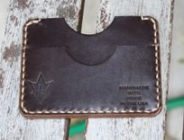 Handmade Leather Parvus Wallet Brown Chromexcel W/ Money Band 1 small