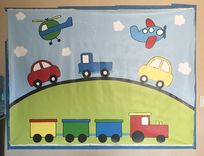 Transportation Mural On Canvas 4.5' Tall By 6'Wide 1 small