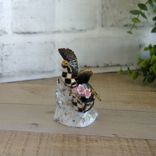 Elegant Check Pheasant Figurine Black And White Checks Decor 4 small