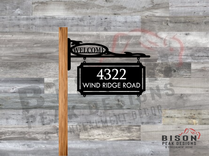 24in Sign Hanger With Address Plate. Personalized With Your Address. Driveway Sign. 1 small