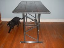 Reclaimed Wood And Welded Steel Industrial Style Desk 5 small