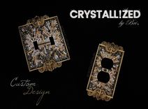 Custom Design Crystallized Wall Light Switch Plates Home Decor European Crystals Bedazzled 4 small