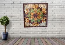 Reclaimed Wood Wall Art - Barn Quilt And Aztec Styles 4 small