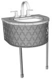Metal Bathroom Vanity (Victoria Half Round) 3 small