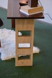 Walnut Waterfall Desk With Custom Ash Wood Ladder Leg 3 small