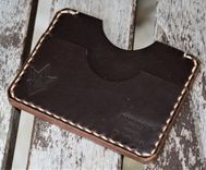 Handmade Leather Parvus Wallet Brown Chromexcel W/ Money Band 3 small