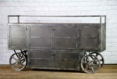 Industrial Bar Cart, Beverage Station, Vintage Industrial Bus Station, Industrial Busser Station 1 small