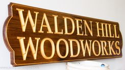 Custom Carved Walnut Gold Leaf Signs 2 small