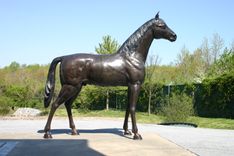 Bronze Standing Thoroughbred Horse | Life Size Bronze Horses - Life Size Bronze Dogs 4 small