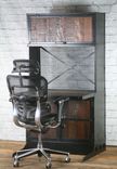 Vintage Industrial Desk/Workstation, Rustic, Reclaimed Wood Computer Desk, Office Desk With Hutch, 1 small