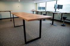 Oak Conference Table With Walnut Inlay, Oak Conference Table, Walnut Wood Inlay 2 small