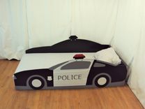 Police Car Twin Kids Bed Frame - Handcrafted - Police Themed Children's Bedroom Furniture 3 small