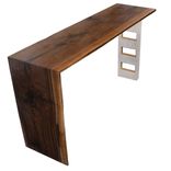Walnut Waterfall Desk With Custom Ash Wood Ladder Leg 6 small