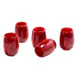 Votive Candle Holder. Hand Blown Art Glass In Red. 3 small