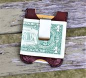 Handmade Leather Minimalist Wallet Minus Wickett And Craig Burgundy Harness Money Clip 4 small