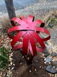 Wine Barrel Sphere And Stand Yard Sculpture-Medium 3 small