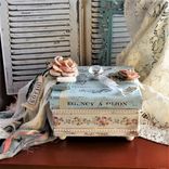 Decorative Box Antique Rose Decor Blue Shabby Chic Vintage Style 6 small